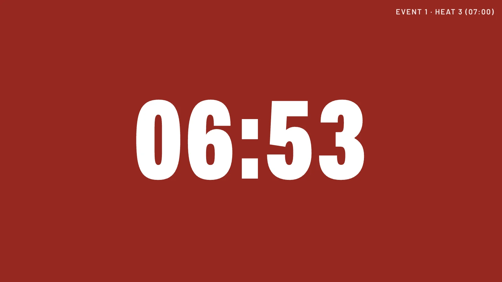 A red screen during the last ten seconds of a heat